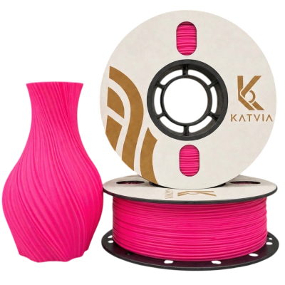Katvia 3D PLA Filament Transparan Pembe 1.75mm 1Kg