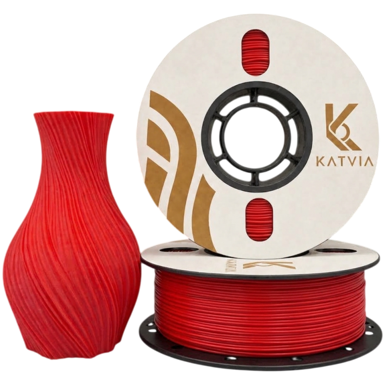 Katvia 3D PLA Filament Kırmızı 1.75mm 1Kg-Kaliteli Baskılar